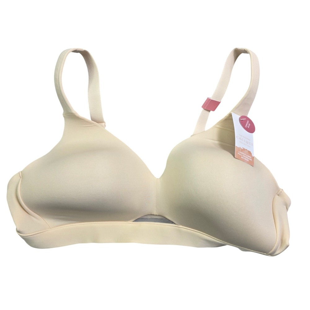 Cacique No-Wire Bra Women 42B Beige Comfort Bliss Lightly Lined Full Coverage